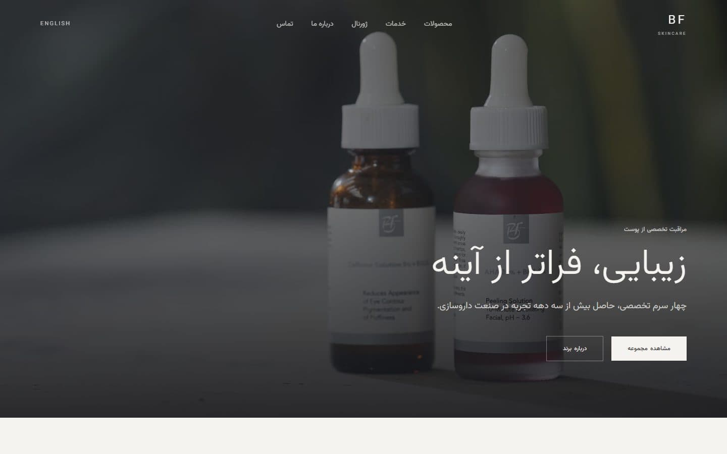 اسکرین‌شات سایت برند BF