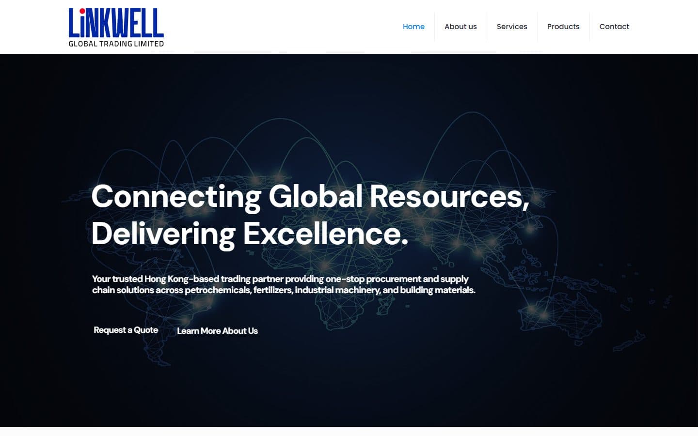 اسکرین‌شات سایت بین‌المللی Linkwell Global