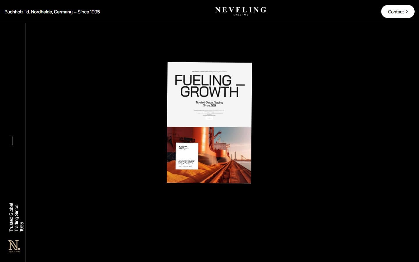 اسکرین‌شات سایت بین‌المللی Neveling Handels GmbH