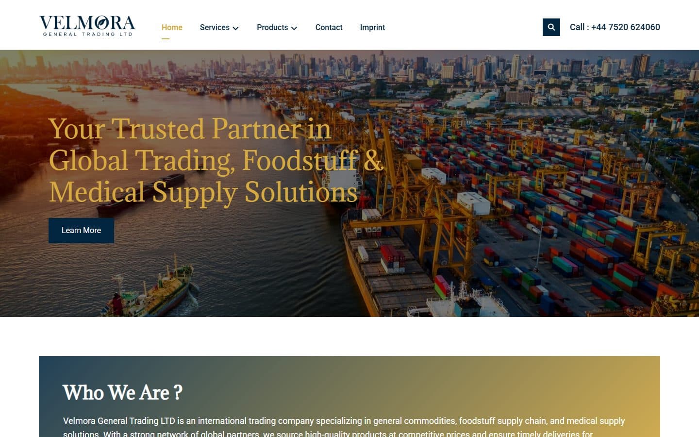 اسکرین‌شات سایت بین‌المللی Velmora Trading