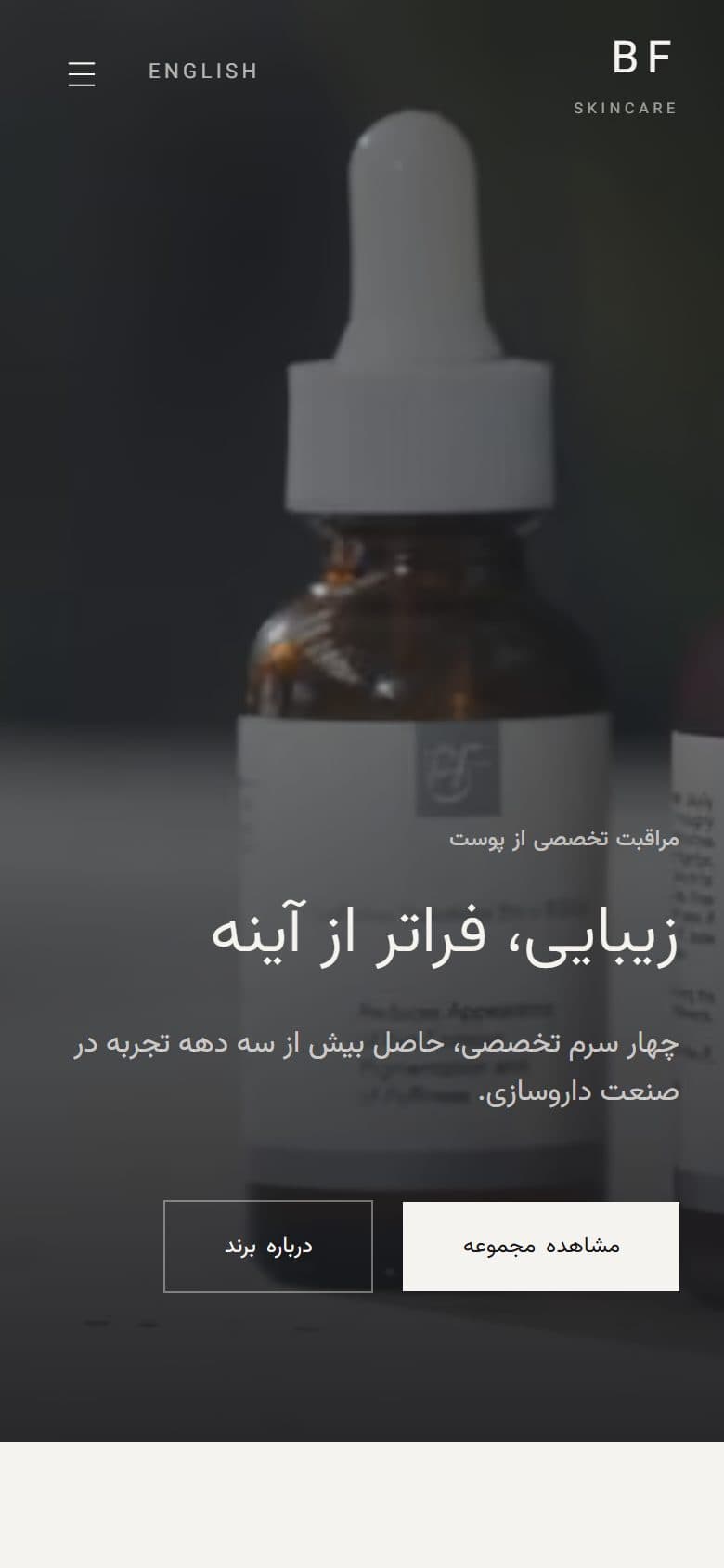نمای موبایل سایت — سایت برند BF