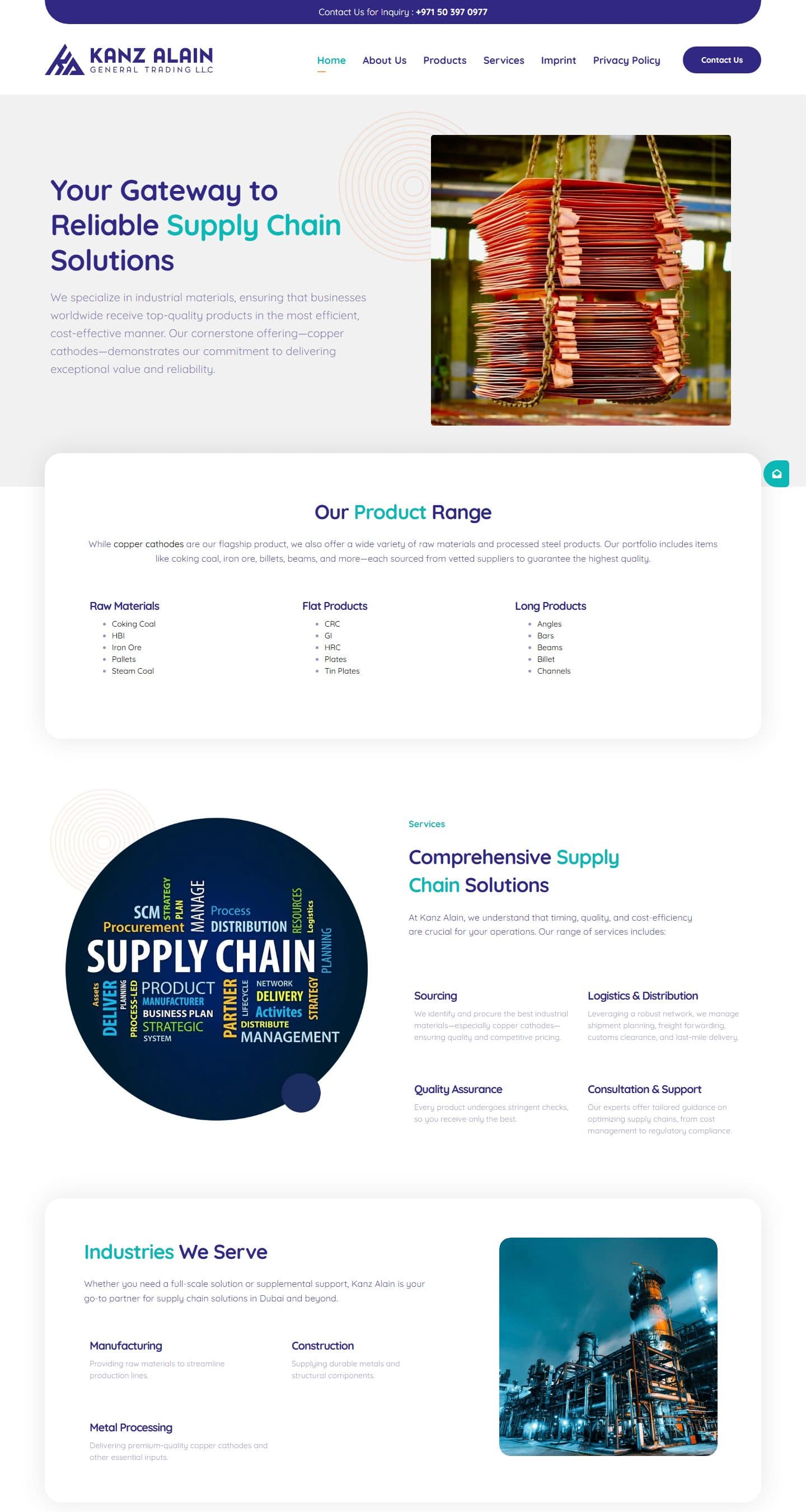 نمای کاملتر صفحه اصلی در دسکتاپ — سایت بینالمللی Kanz Alain