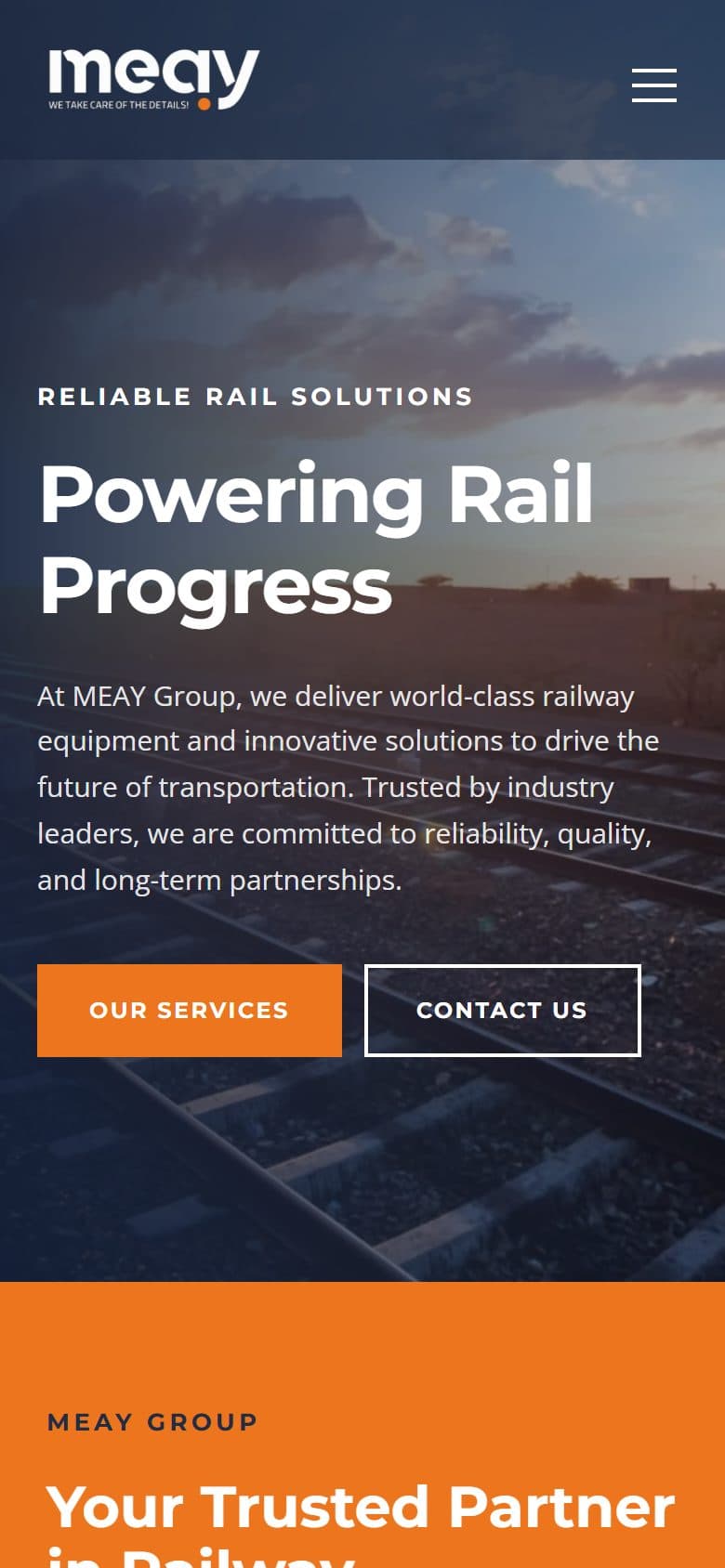 نمای موبایل سایت — سایت بینالمللی MEAY Group