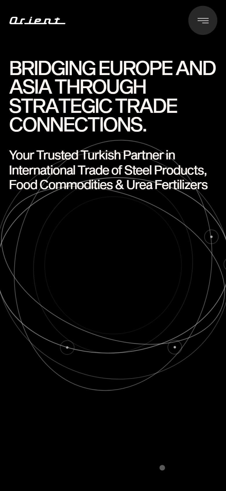نمای موبایل سایت — سایت بینالمللی Orient Group