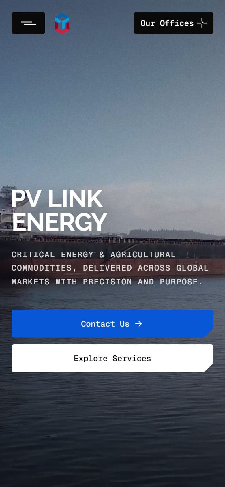 نمای موبایل سایت — سایت بینالمللی PV Link Energy